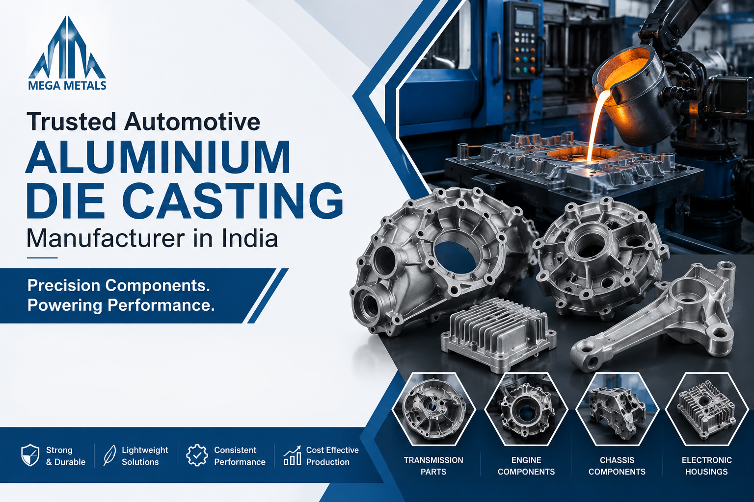 Trusted Automotive Aluminium Die Casting Manufacturer in India | Precision Components by Mega Metals India